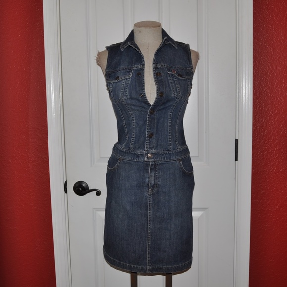 Tommy Hilfiger Dresses & Skirts - Vtg TOMMY HILFGER Denim Sleeveless Jean Dress [F1]